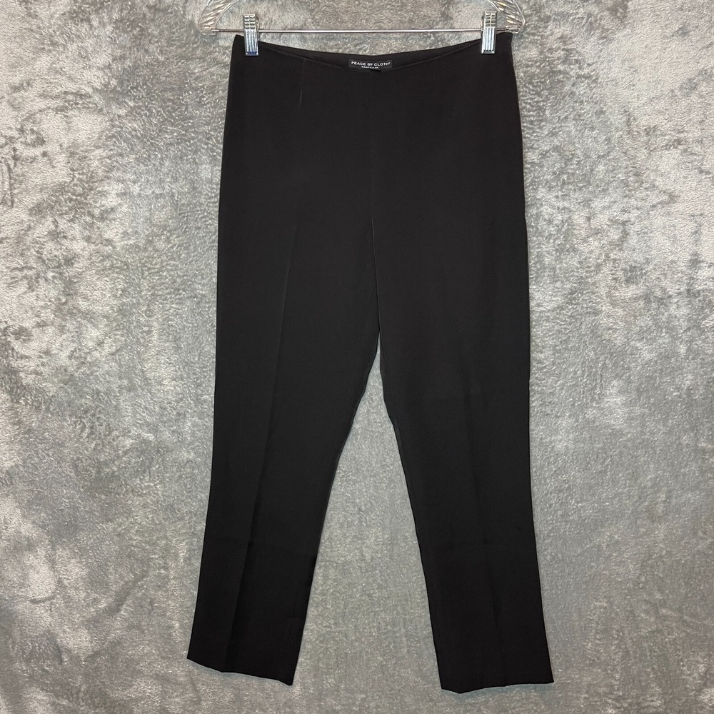 Women Classic High Rise Straight Crop Office Career Split Hem Side Zip Pant 2